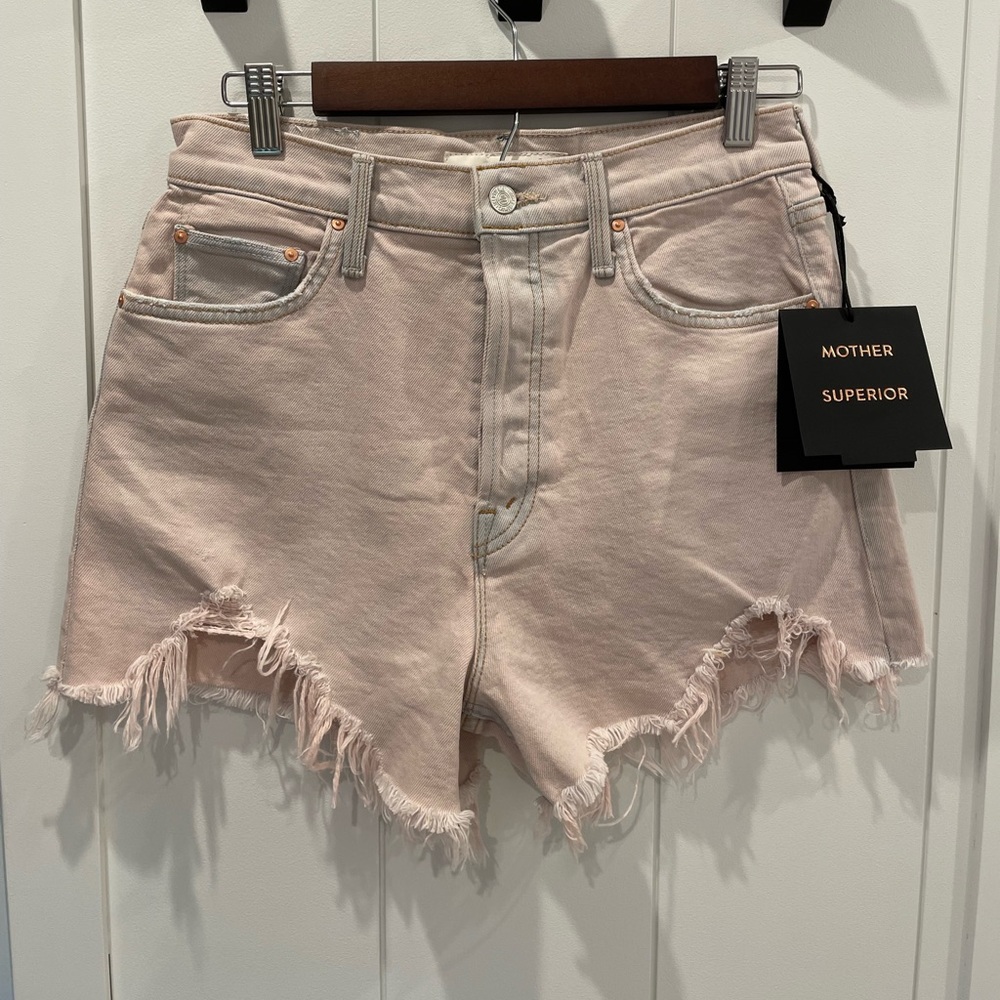 MOTHER Ultra High Waist Tomcat Kick Fray Short Size 29 NWT